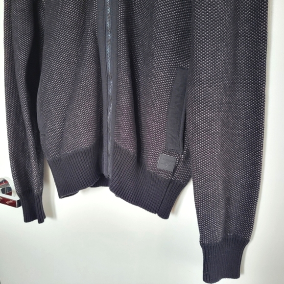 Guess Bronson Full Zip Mock Black Cotton Jacket Coat - Picture 5 of 11